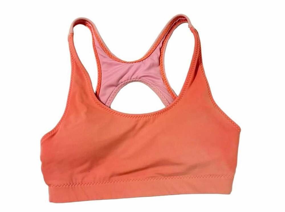 Fabletics Sporty Racerback Swim Tank Coral Pink Orange Longline Top